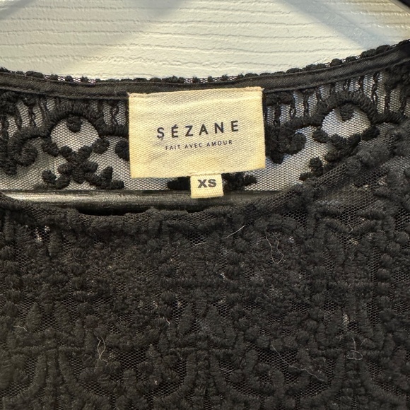 Sezane black lace knit sweater - Picture 3 of 9
